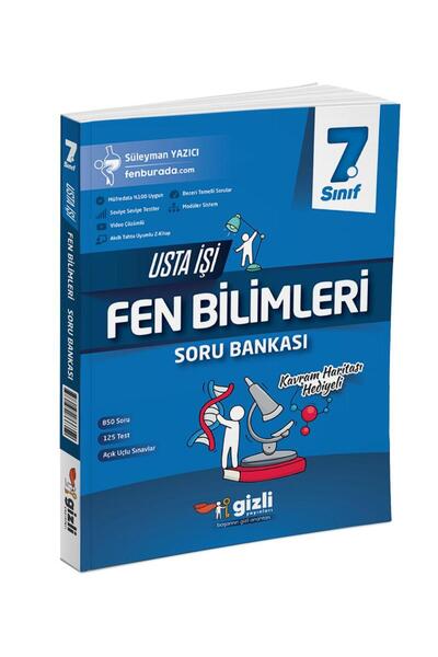 Bi bigelio Gizli 7.Sınıf Fen Bilimleri Usta İşi Soru Bankası + Kavram Haritası Gizli Yayınları