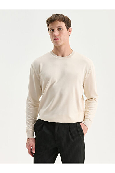 LC Waikiki Beige Crew Neck Men's Knitwear Sweater