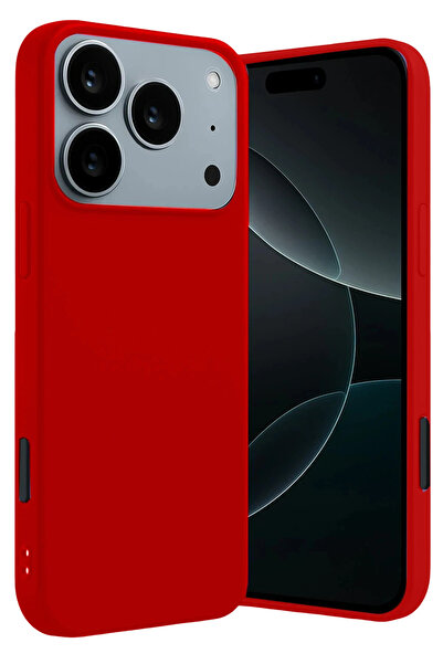 cepmoda iPhonE "17 PRO MAX" telefon kılıfı Slim sOft - iNce Esnek Arka Kapak - KIRMIZI
