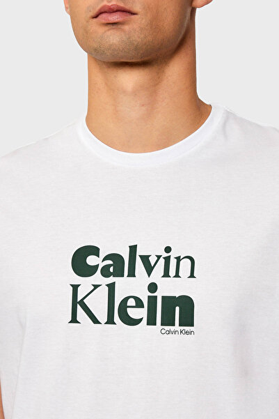 Calvin Klein With Logo 100% Cotton Regular Fit Crew Neck t Shirt Lv04Rd820Gyaa Men t Shirt Lv04Rd