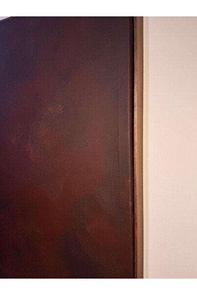VIVECA “Mars” 70 x 50 cm El Yapımı Minimal Bordo Renkli Soyut Tablo – Ahşap Floater Çerçeveli