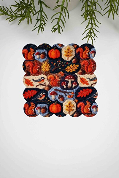 decofav Șervețel de cocktail din țesătură tăiată cu laser, imprimat digital, ...