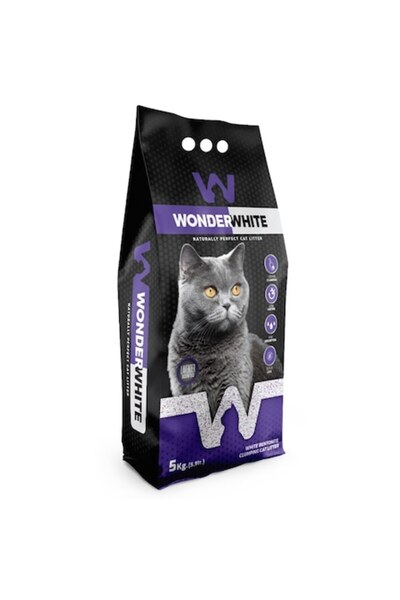 KOTIX Litieră igienică pentru pisici, bentonită extra albă, lavandă, Wonder W...