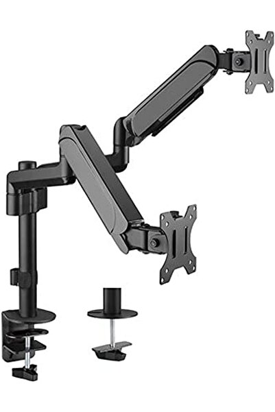 Generic حامل شاشة مزدوج من هامود، ذراع تثبيت بنابض غازي، مناسب لمعظم الشاشات ...