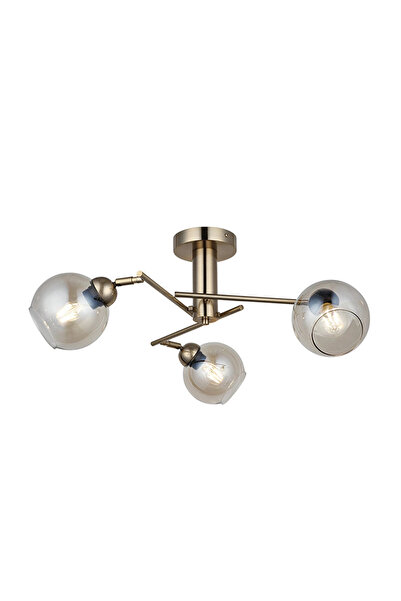 NZL Lighting Dova Lak Plafonyer Antik Üçlü ve Camlı Plafonyer