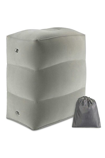 zola Multifunctional inflatable pillow, travel footrest, 3 layers, PVC, 40 x 30 x 45 cm, gray