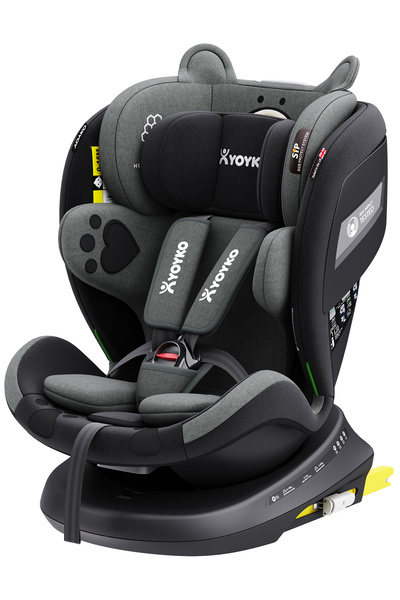 YOYKO Bear 360 Derece Dönebilir Yatabilir 0-36 Kg Isofixli Oto Koltuğu Gri