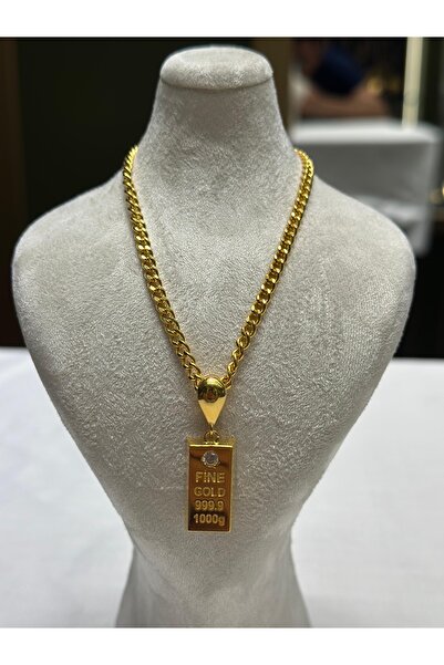 tekinkuyumculuk 13.19 grm (GRAM) sarmalı zincir külçe kolye ucu kombini 14 ay...