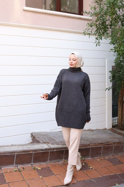 AXXAN Knitwear Standard Size Tunic High-Necked Tunic