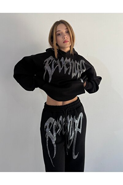 zaee REVENGE taşlı Oversize Sweatshirt