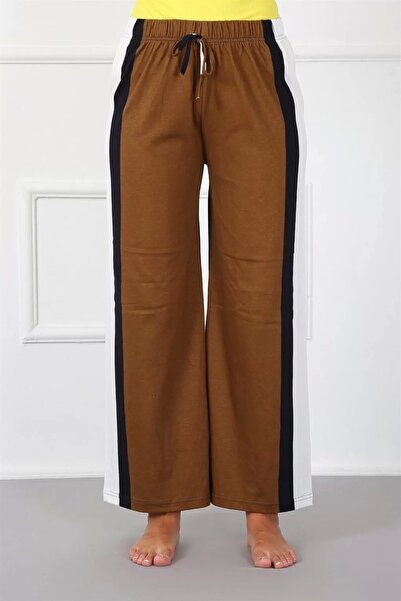 emosavm Fashionable Combed Cotton Wide-Leg Pants Milk Coffee
