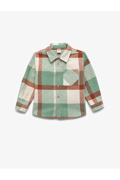 Koton Cămașă cu mânecă lungă în carouri cu buzunare