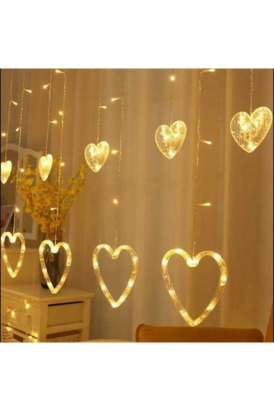 shopwave Kalp Dekorlu Animasyonlu Perde Led Işık 3 Metre
