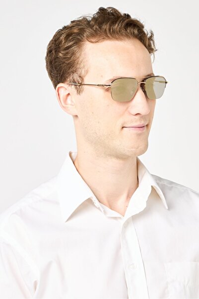 Police Men SPLL18 Square Sunglasses, Gold