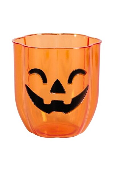 SHOPIENS Pahar de plastic Halloween, model dovleac portocaliu, 10 cm, pentru ...