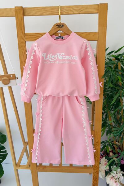 Minigimin Cicileri Set de 2 bucăți pentru fetiță cu detaliu de fundă în formă...