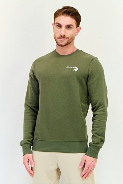 New Balance Men Athletic Fit Long Sleeves Outdoor Sweatshirt, Olive