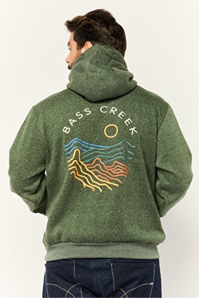 Horizon by Bass Creek Outfitters Men Hooded Graphics Long Sleeves Sweatshirt, Green