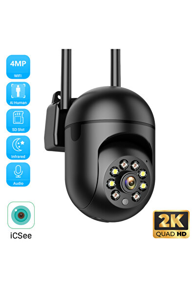 ANBIUX كاميرا مراقبة خارجية IP بدقة 4K 2 ميجابكسل بدون بطاقة SD ومقبس الاتحاد الأوروبي وكاميرا مراقبة أمنية عالية الدقة 4 ميجابكسل 2K