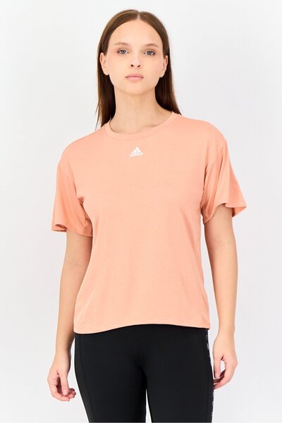 adidas قميص تدريب نسائي بأكمام قصيرة مناسب للرياضة، مرجاني