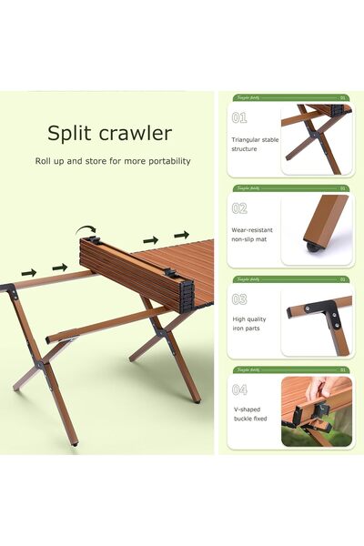 ORIAN Folding Picnic Table with Carry Bag