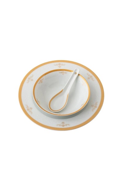 ORIAN Luxury porcelain dinner set with delicate decoration, 45 pieces, 6 persons