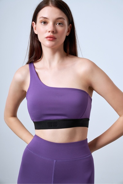 Asimetrik Askılı Kadın Bralet - Mor