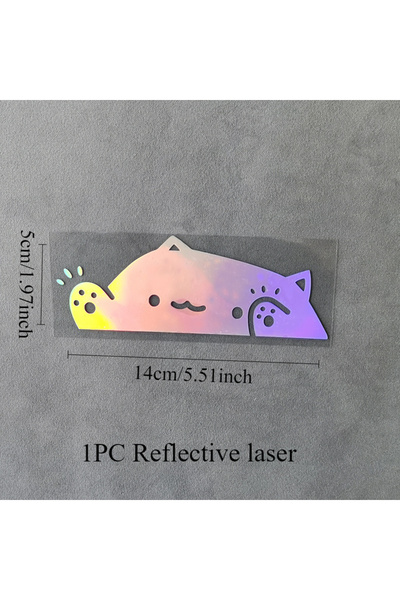 Choice4 ملصقات سيارة قطة لطيفة من ليزر جي، مقاس 14×5 سم، قطعة واحدة، مقاومة ل...