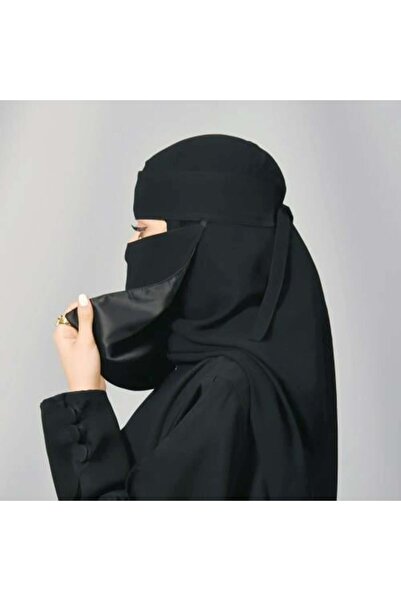 lamha abaya نقاب حرير قصير بشريط مطاطي واحد