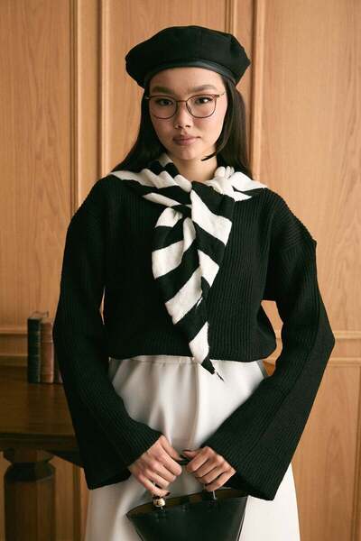 Ceylan Otantik Eșarfă cu dungi negre