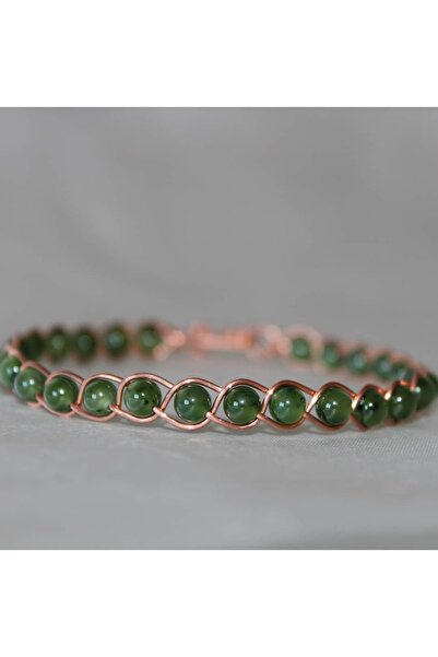 Elbi Takı Örgü Model Kanada Yeşim Oval Bilezik