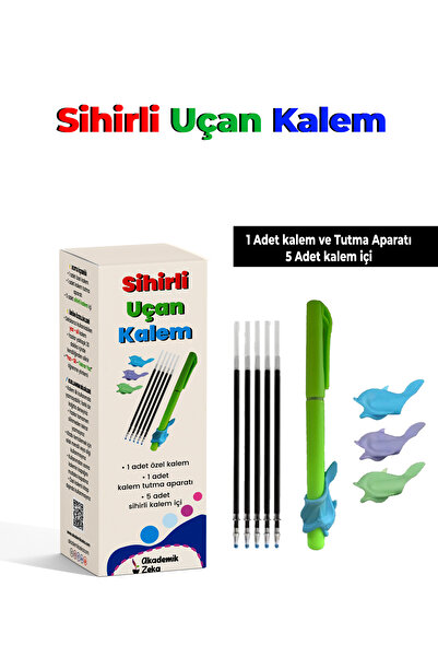 akademik zeka Sihirli uçan kalem ( 5 adet kalem içi - 1 adet kalem ve tutma a...