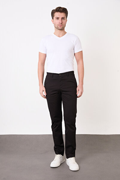 BROCARD Men's Regular Fit Wide Cut Stretch Fabric Cotton Stretchable Chino Canvas Trousers