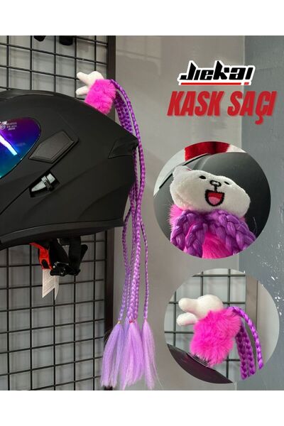 JK JİEKAİ KASK SAÇI TOKALI GEÇİŞLİ MOR RENK AFRİKA ÖRGÜ MODEL-14