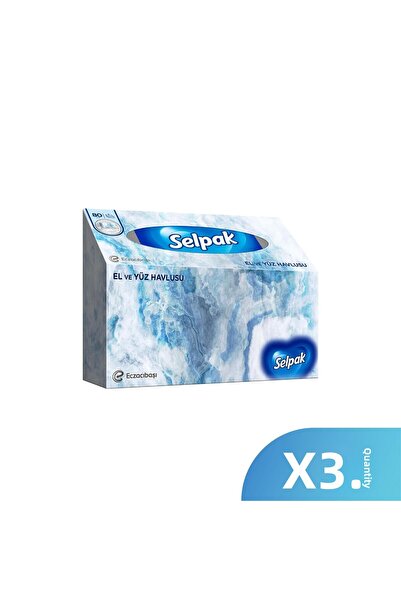 Selpak علبة مناشف لليدين والوجه 21x19 سم ثلاث طبقات - 80x3 قطع