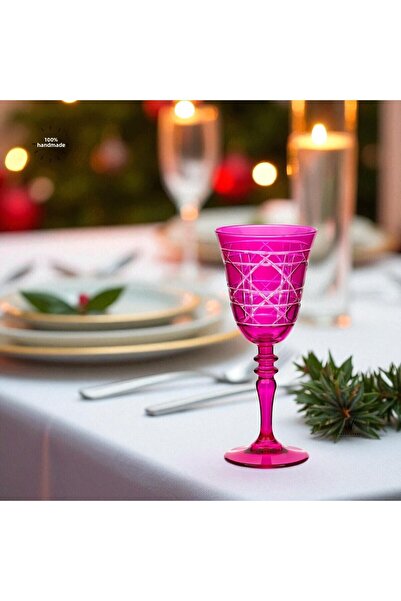 AKDEN STORE Crystal Decor Colorful Set of 6 Glasses, Water Glasses, Soft Drink Glasses