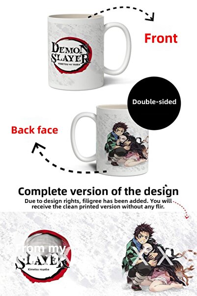Toyaso كوب أبيض على شكل أنمي Demon Slayer Demon Slayer هدية لصديق الحبيب