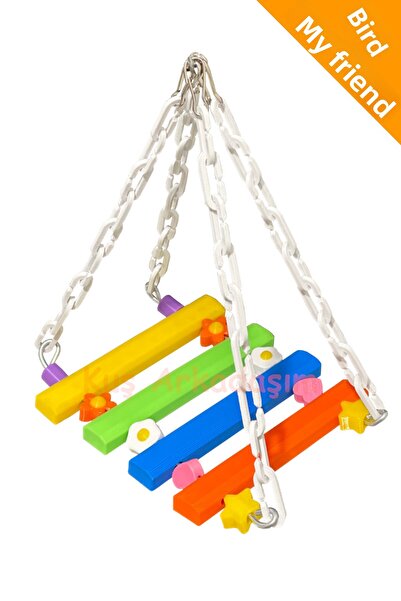 Kuşarkadaşım Muhabbet & Sultan & Sevda & Cennet & Forpus Bridge Swing Unpainted Colored Silent Swing Bird
