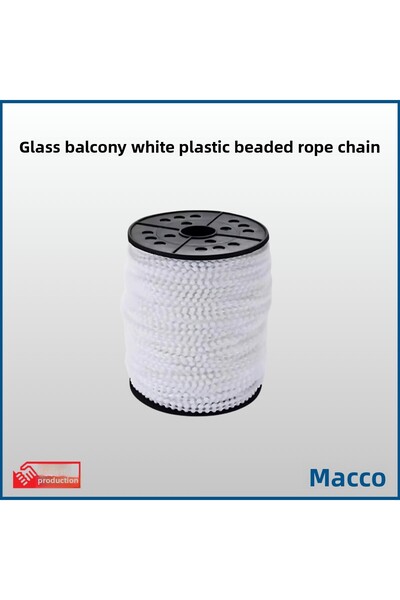 GLASSMAKRO سلاسل حبل بلاستيكية بيضاء للشرفة الزجاجية - 10 أمتار
