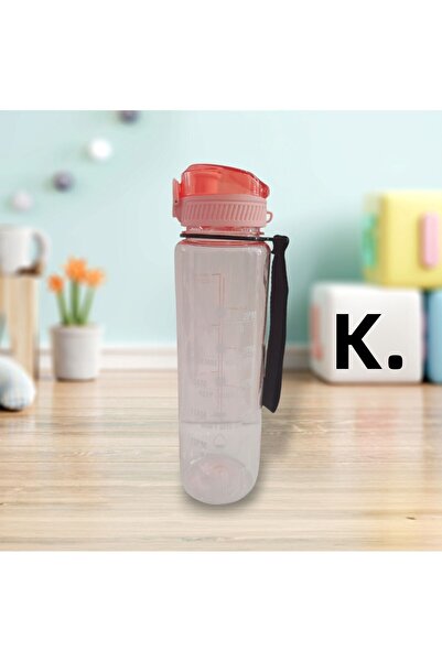 AHİR TİCARET زجاجة مياه تحفيزية شفافة للرياضيين والطلاب سعة 1000 مل