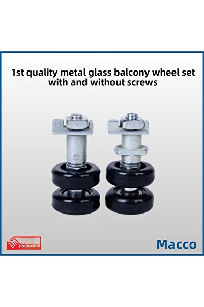 GLASSMAKRO 1. مجموعة عجلات للشرفة من الزجاج المعدني عالية الجودة مع أو بدون ك...