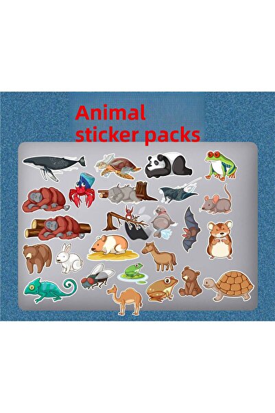 Hediyeni Al مجموعة ملصقات الحيوانات |   ملصق للكمبيوتر المحمول والدفتر والتابلت والهاتف ودفتر الملاحظات ومجلة البوليت