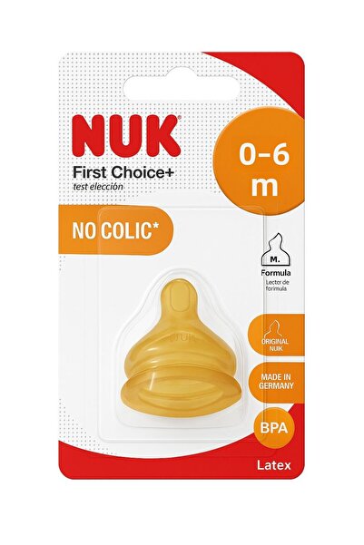 Nuk Pack of 2 First Choice Plus Rubber Baby Bottle Nipple 0-6 Months Large Ho...