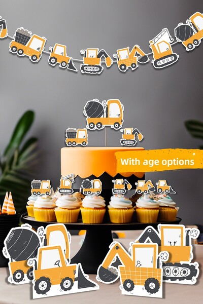 Niksy Design مجموعة زينة لحفلات أعياد الميلاد بطابع البناء