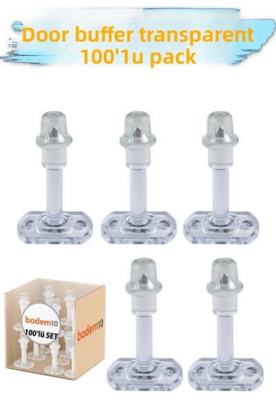 Badem10 100 قطعة من البلاستيك الشفاف لحماية الباب والنافذة مع مسامير وحاجز سيليكون واقي للحائط والأثاث