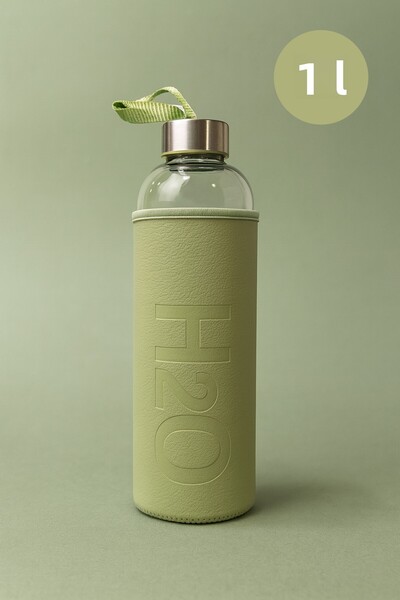 Fhilli H2O Leather Covered Glass Flask 1000 ml