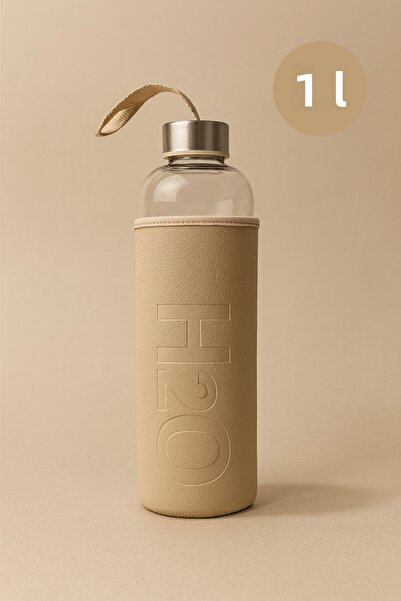 Fhilli H2O Leather Covered Glass Flask 1000 ml