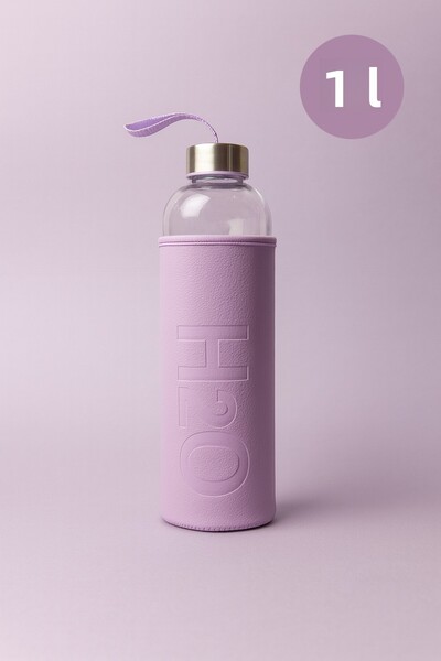 Fhilli H2O Leather Covered Glass Flask 1000 ml