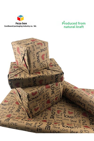 Feza Kutu Package Paper Kraft Paper Wrapping Paper Gift Paper New Year's Dowry Packaging Paper 70x100 (10 PCS)