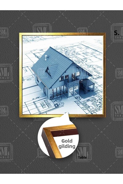 SML TABLO Construction Engineering Office Architecture Building Design Framed Square Canvas Painting